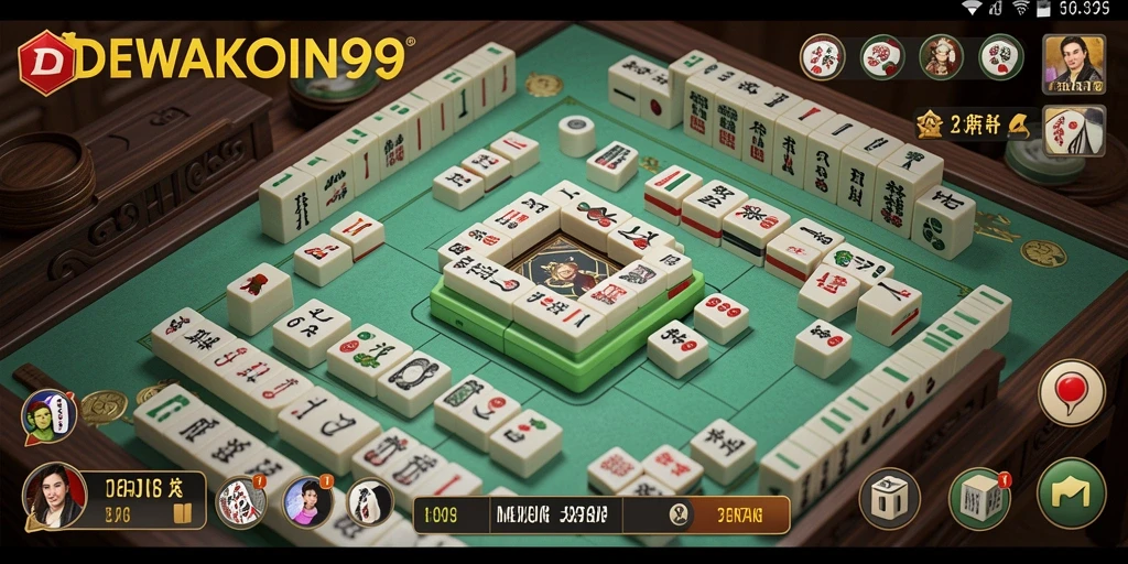 Screenshot gameplay DEWAKOIN99 yang menampilkan serunya permainan Mahjong.