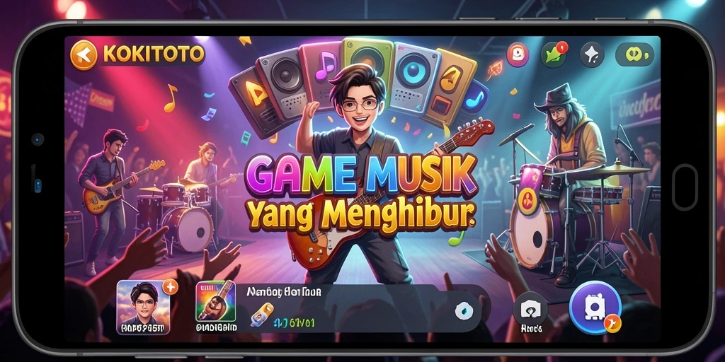 Tampilan gameplay KOKITOTO yang seru saat bermain musik.