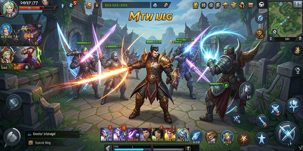 Tangkapan layar MT777 memperlihatkan pertempuran epik dalam gameplay SLG.