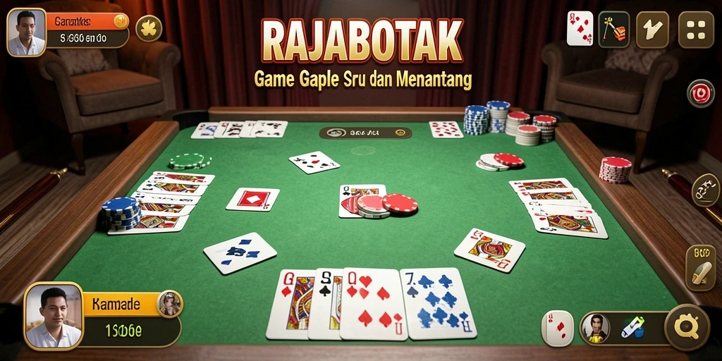 Tampilan gameplay seru dari RAJABOTAK saat bermain Gaple.