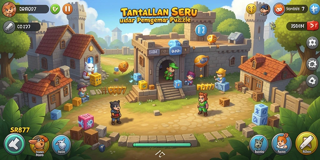 Tampilan gameplay puzzle yang menarik dan penuh warna.