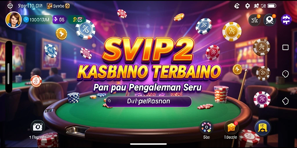 Screenshot menunjukkan pengguna menikmati gameplay Kasino yang mendebarkan di SVIP2.