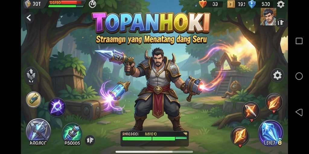 Screenshot gameplay TOPANHOKI dengan aksi strategi yang mendebarkan.